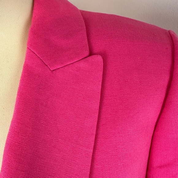 J. CREW Hot Pink Barbie Linen Blend One-Button Blazer | 6 - Picture 8 of 16
